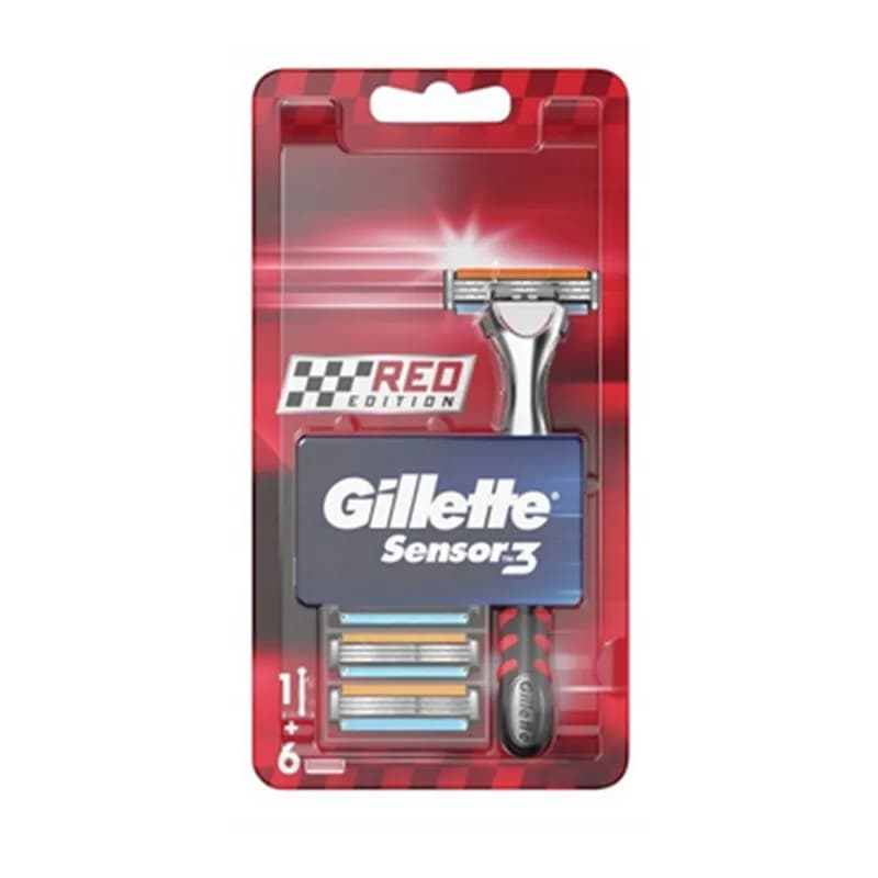 Gillette aparat de ras Sensor 3 Red + 6 rezerve