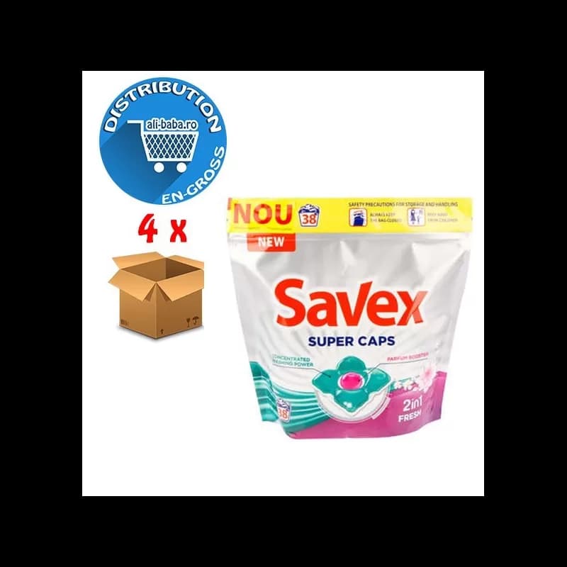Savex detergent rufe automat super capsule 42 Buc 2in1 Fresh