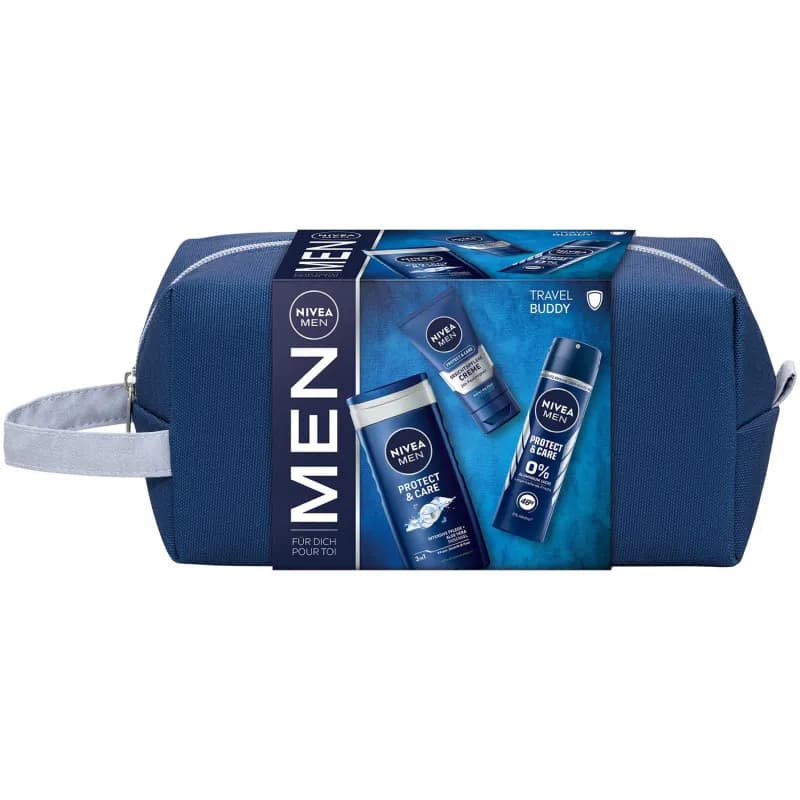 Nivea borseta crema 75ml + deodorant 150ml + gel de dus 250ml Men Travel Buddy