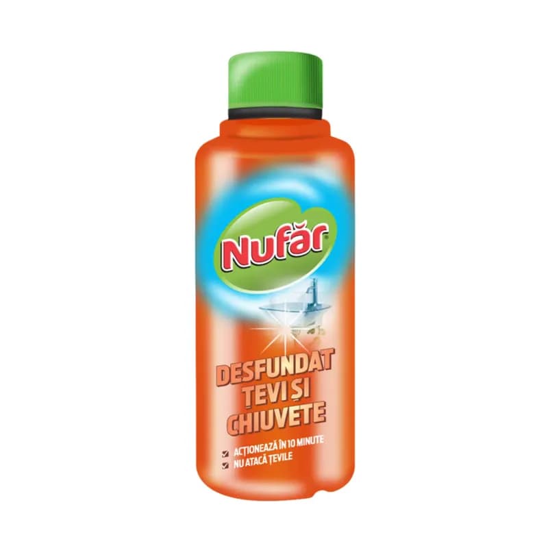 Nufar solutie pentru desfundat tevi si chiuvete 375ml