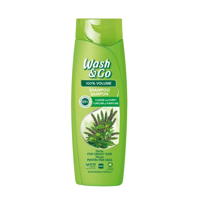 Wash & Go sampon 360ml Herbs for Greasy Hair