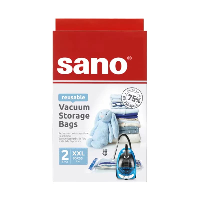 Sano saci vacuum pentru depozitare XXL 90x55 cm, 2 buc