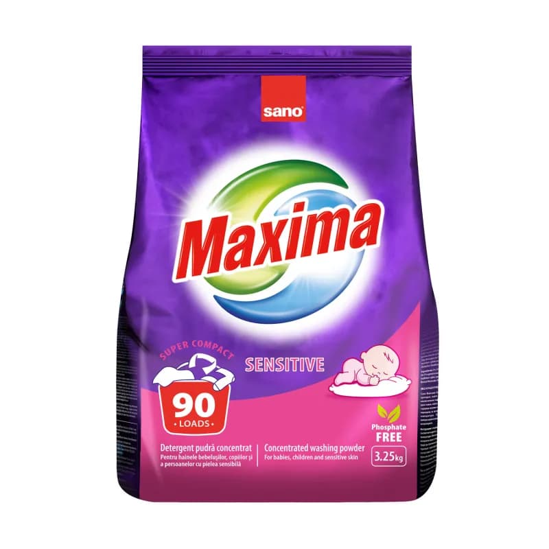 Sano Maxima detergent de rufe pudra 3.35 kg, Sensitive