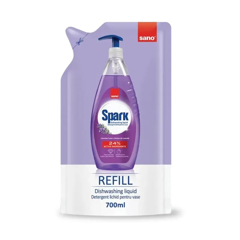 Sano Spark rezerva detergent de vase 700ml, Lavanda