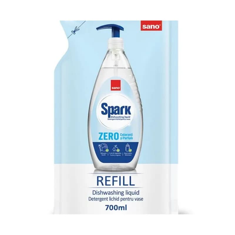 Sano Spark rezerva detergent de vase 700ml, Zero