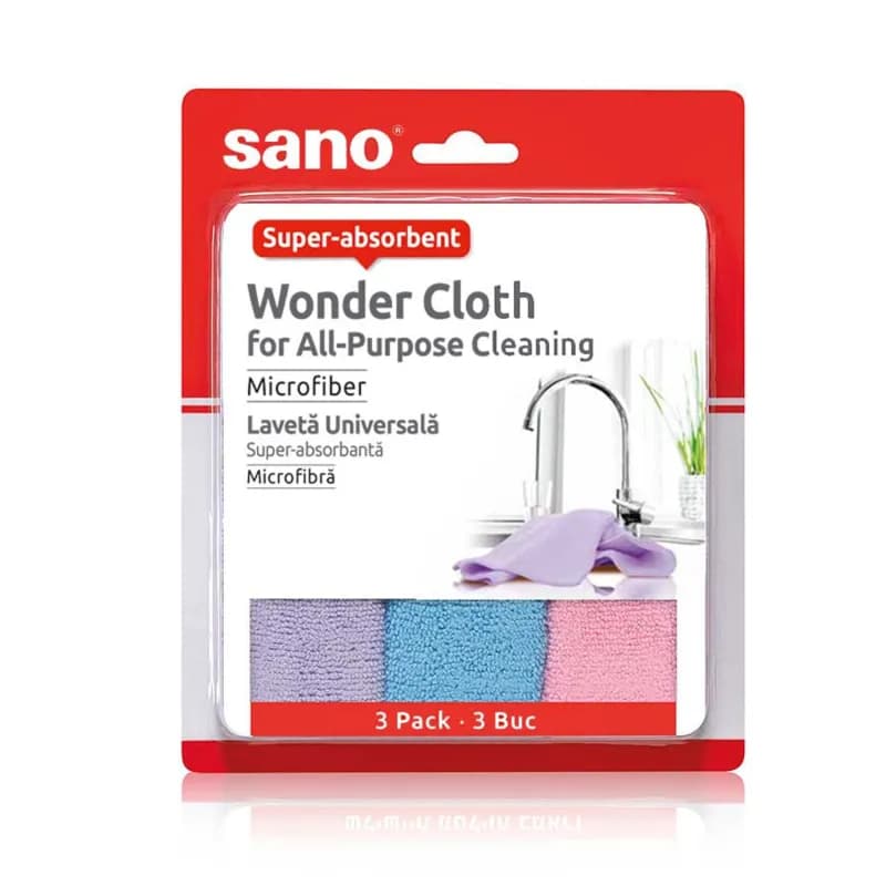 Sano lavete microfibra universale 30x30 cm, 3 buc