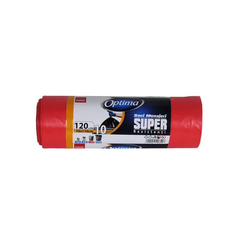 Sano Optima saci menajeri 120L, 70x110 cm, 10 buc, Rosu