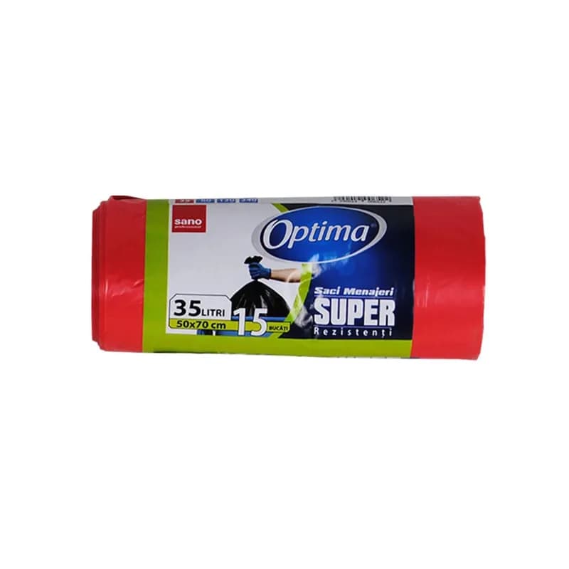 Sano Optima saci menajeri 35L, 50x70 cm, 15 buc, Rosu