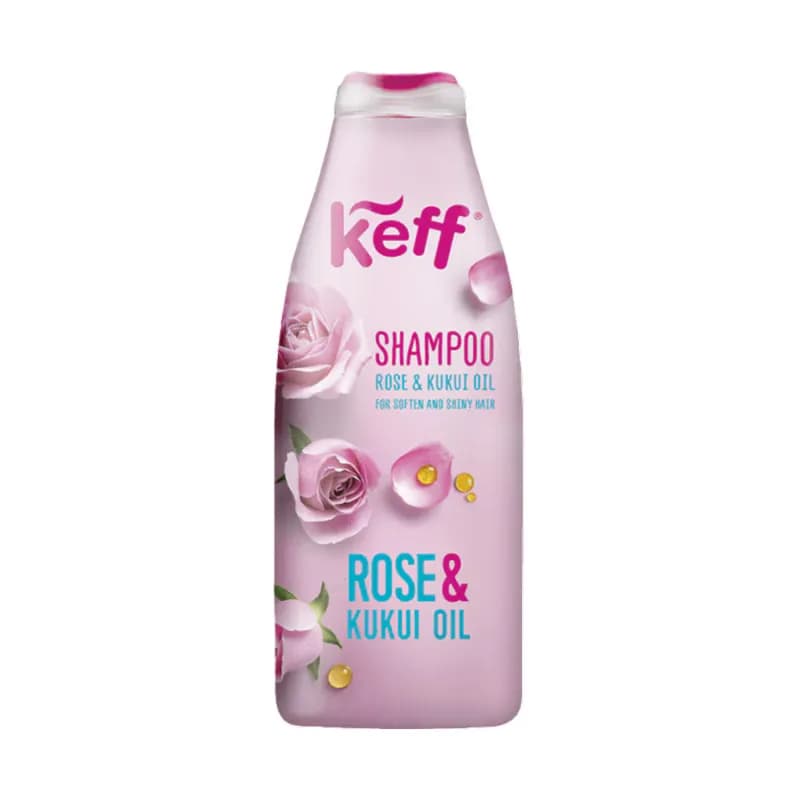 Sano Keff sampon catifelarea si stralucirea parului 500ml, Rose & Kukui Oil (Trandafir & Ulei de Kukui)