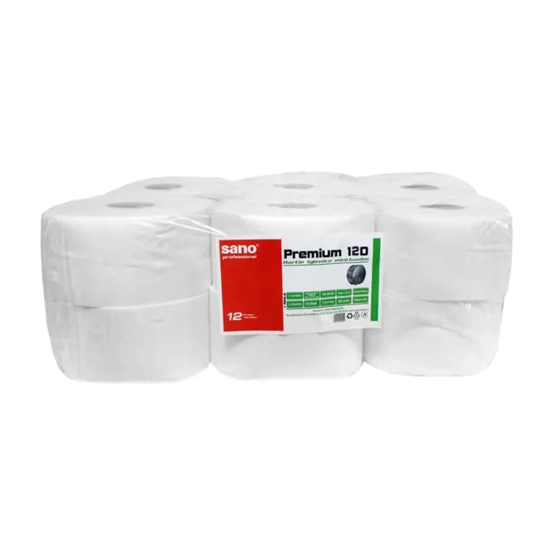 Sano Paper hartie igienica jumbo, 120m, 12 role