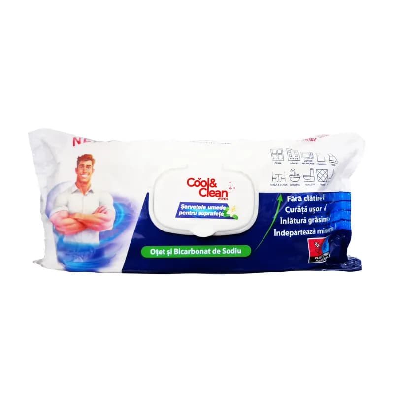Cool&Clean servetele multisuprafete 100 buc Otet si Bicarbonat