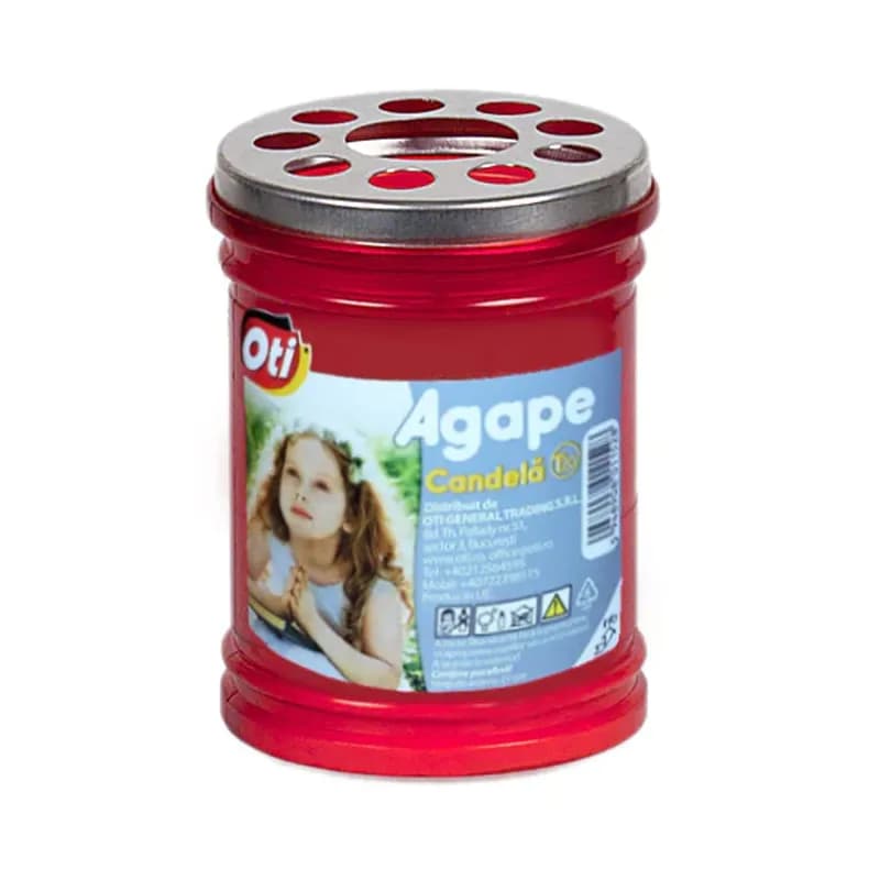 Oti Agape candele din plastic cu capac antivant T20, 21 ore