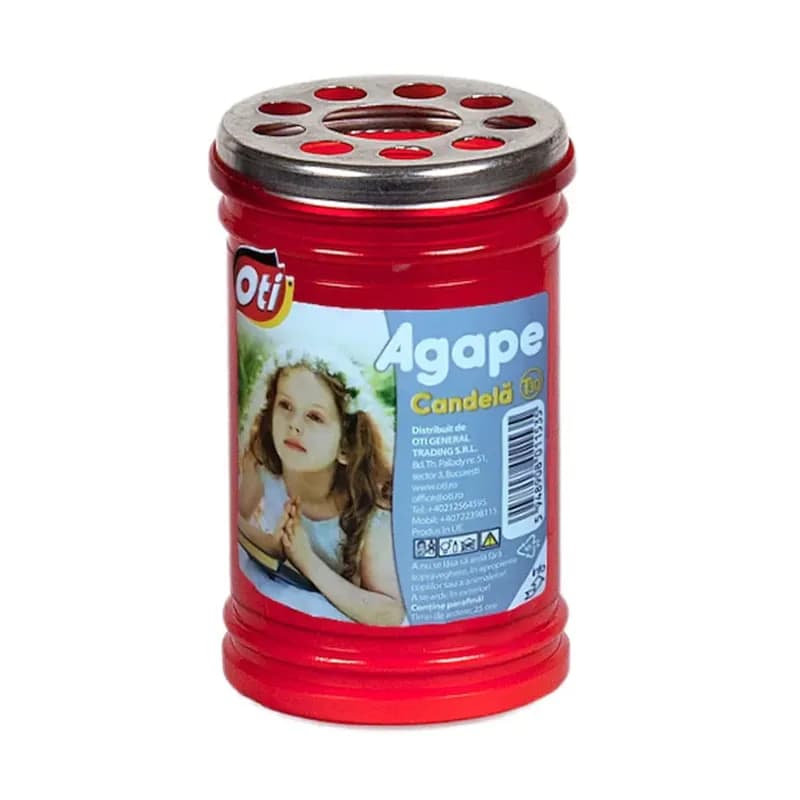 Oti Agape candele din plastic cu capac antivant T30, 25 ore