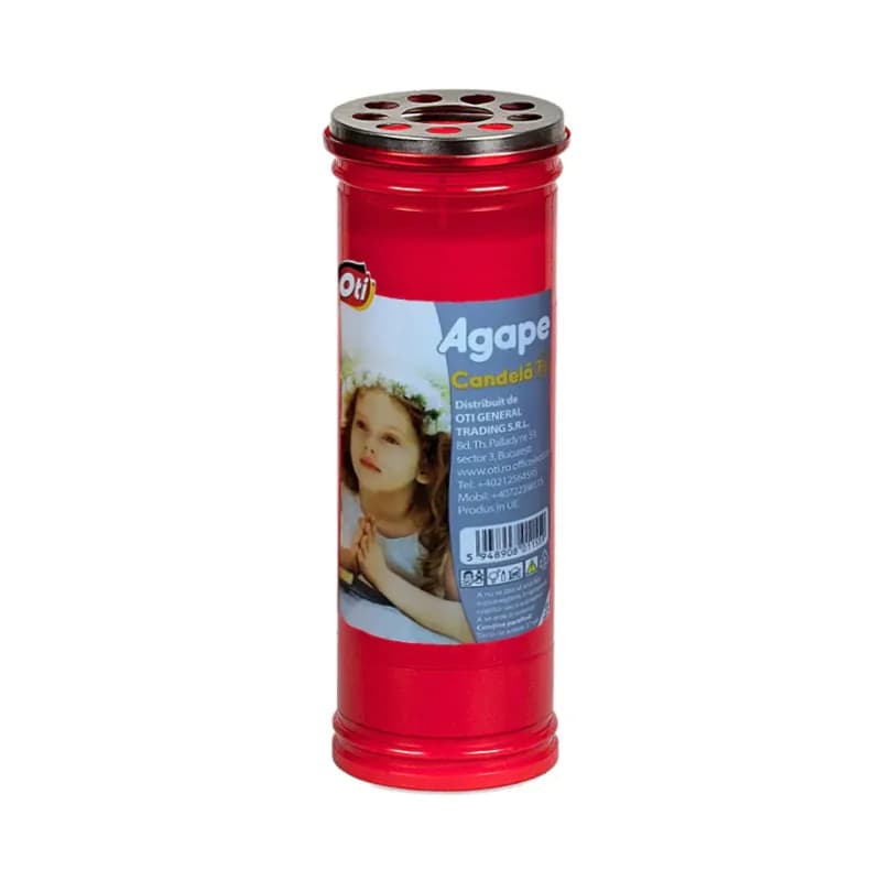 Oti Agape candele din plastic cu capac antivant T50, 57 ore