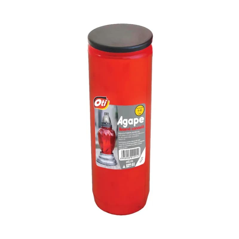 Oti Agape rezerva candela din plastic cu ulei, 4 zile, rosu
