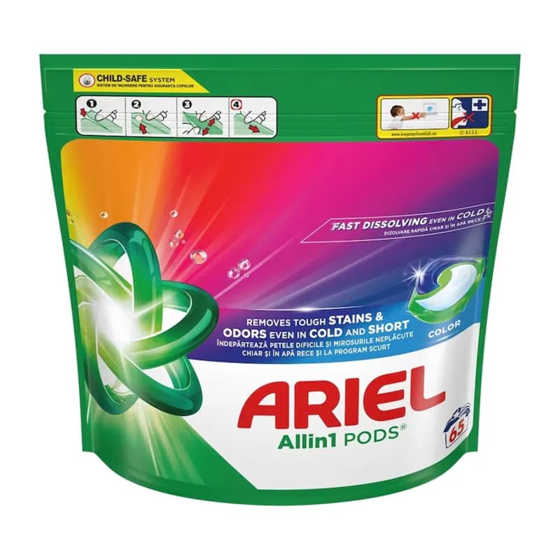 Ariel detergent de rufe automat capsule 65 buc * 18.2g All in 1 Pods Color