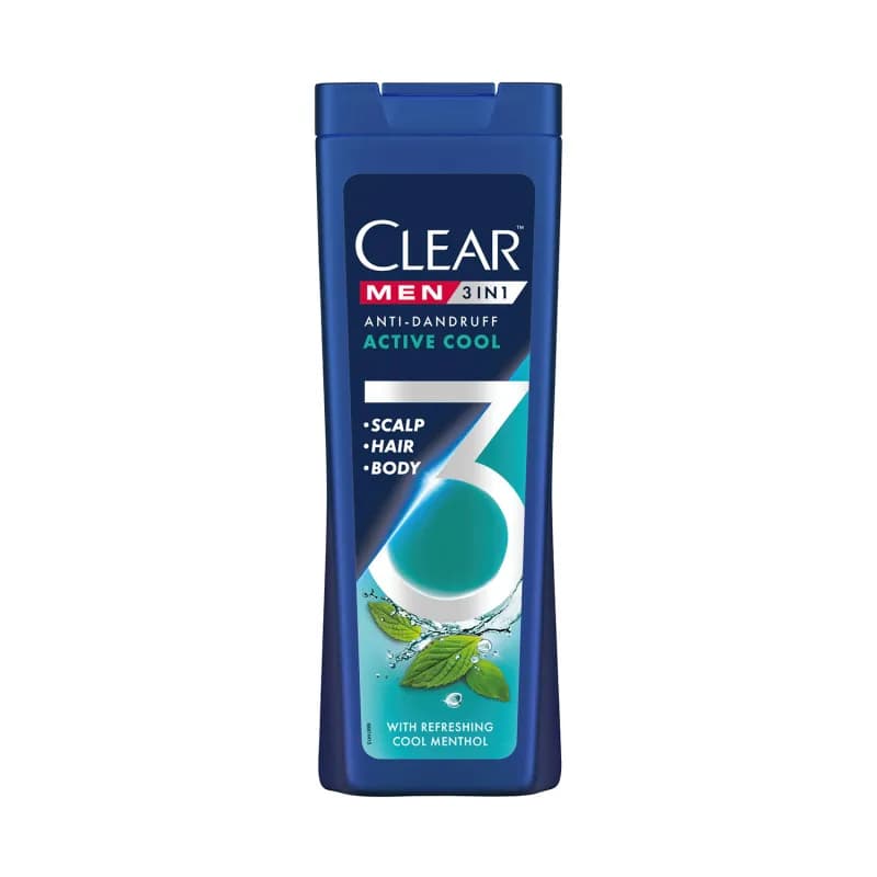 Clear sampon 3 in 1 pentru barbati 360ml Active Cool