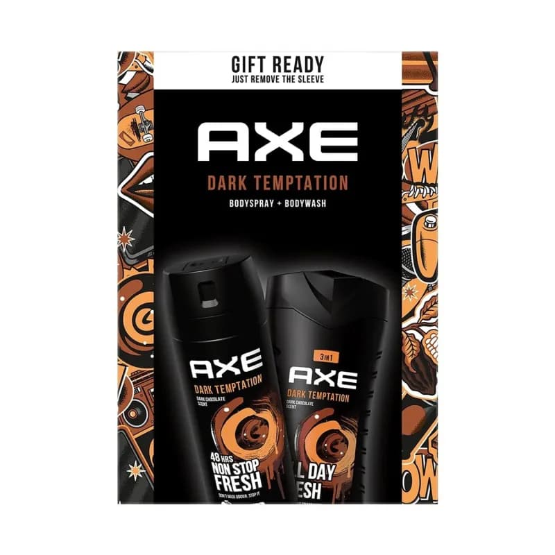 Axe caseta cadou Dark Temperation 2 piese: gel de dus 250ml + deodorant spray 150ml