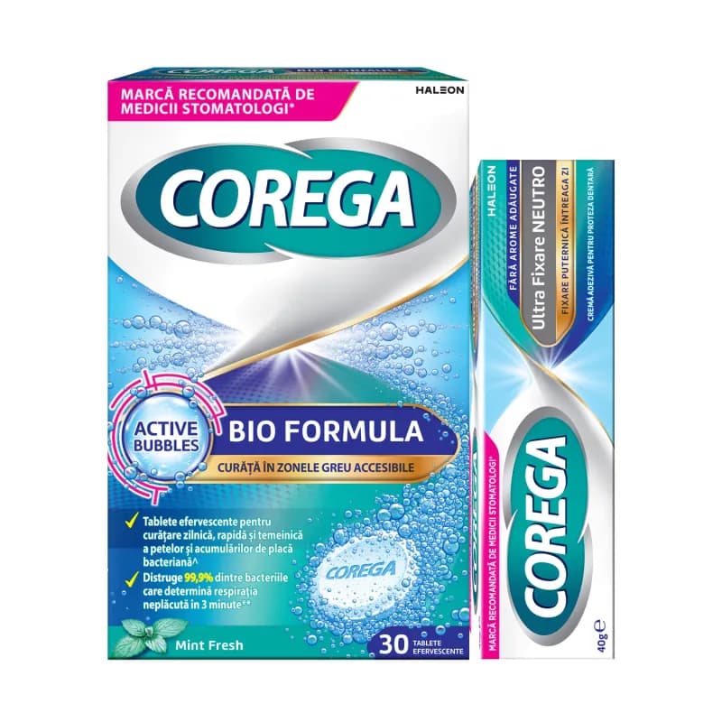 Corega tablete pentru igienizare proteze dentare 30 buc Bioformula