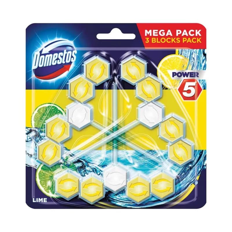 Domestos odorizant pentru toaleta 3x55g Power 5 Lime