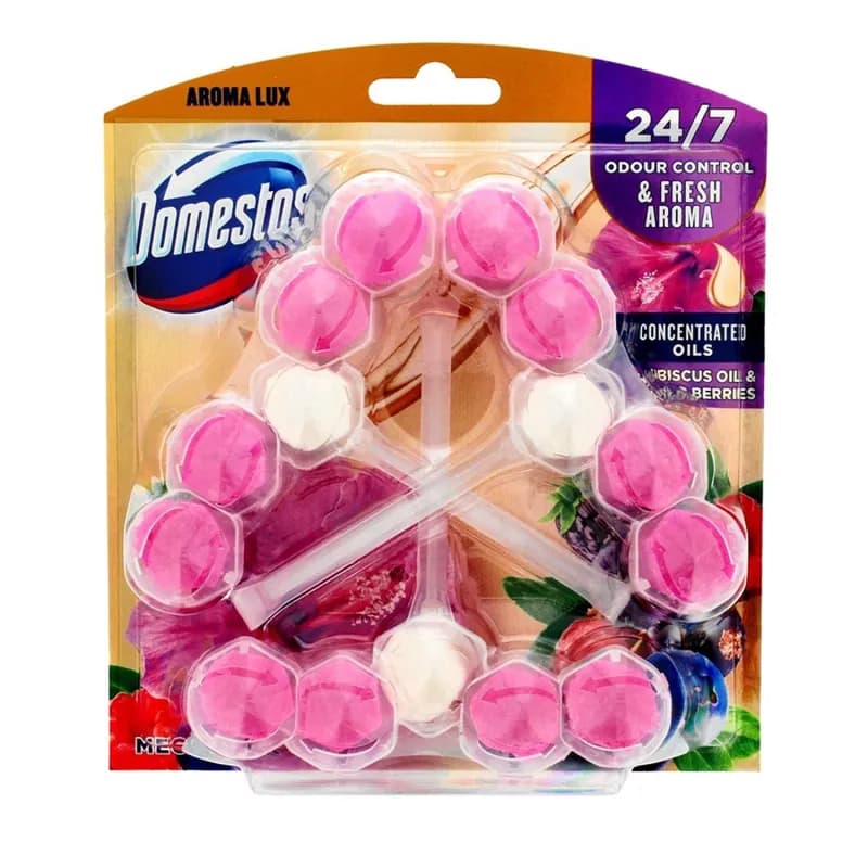 Domestos odorizant pentru toaleta 3x55g Power 5 Aroma Lux Wild Berries & Hibiscus
