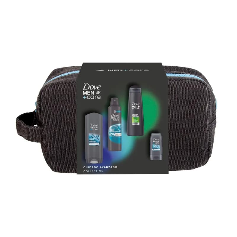 Dove borseta cadou barbati 4 piese: gel de dus 400ml + gel de dus 55ml + sampon 250ml + deodorant spray 150ml