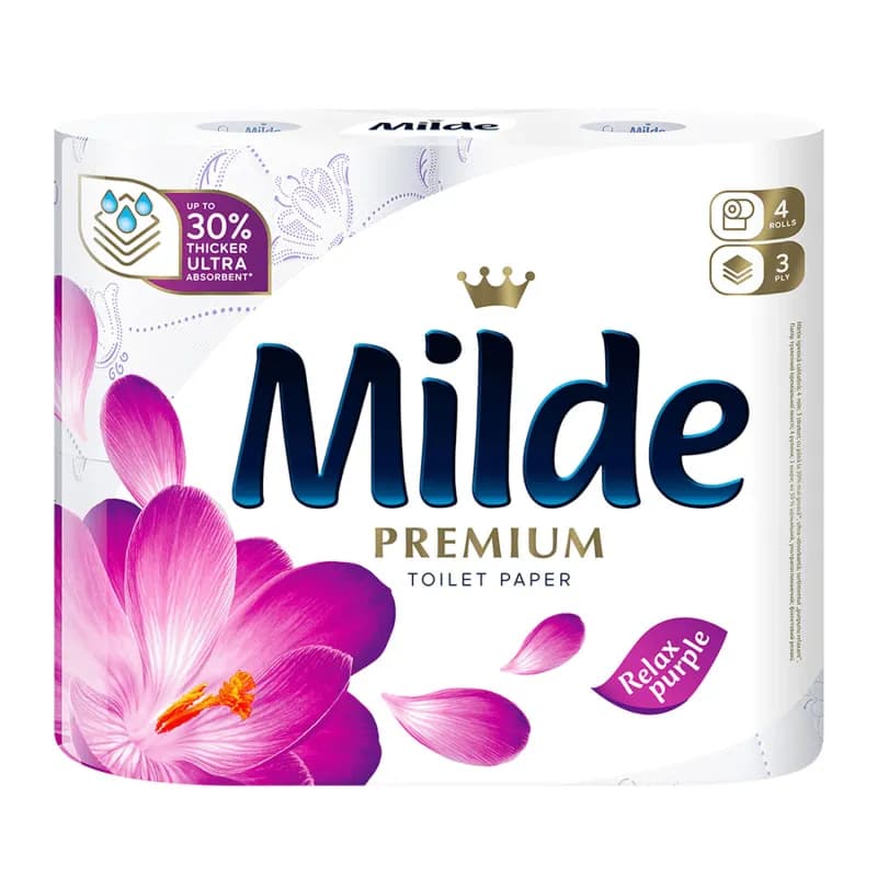 Milde hartie igienica Relax Purple 3 straturi 4 role