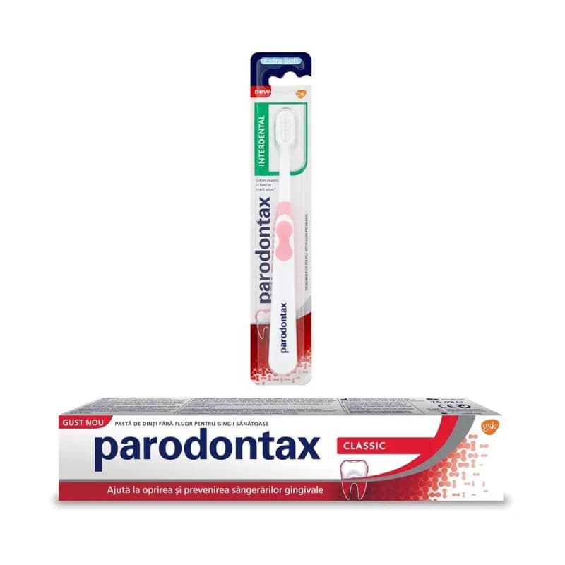 Parodontax pasta de dinti 75ml Classic + periuta interdentala