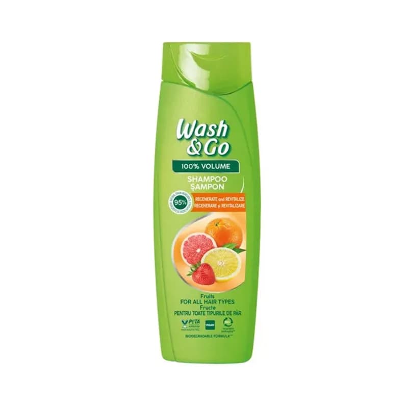Wash & Go sampon 360ml Fruits Volume