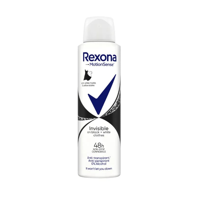 Rexona deodorant spray pentru femei 150ml Invisible Black & White Clothes