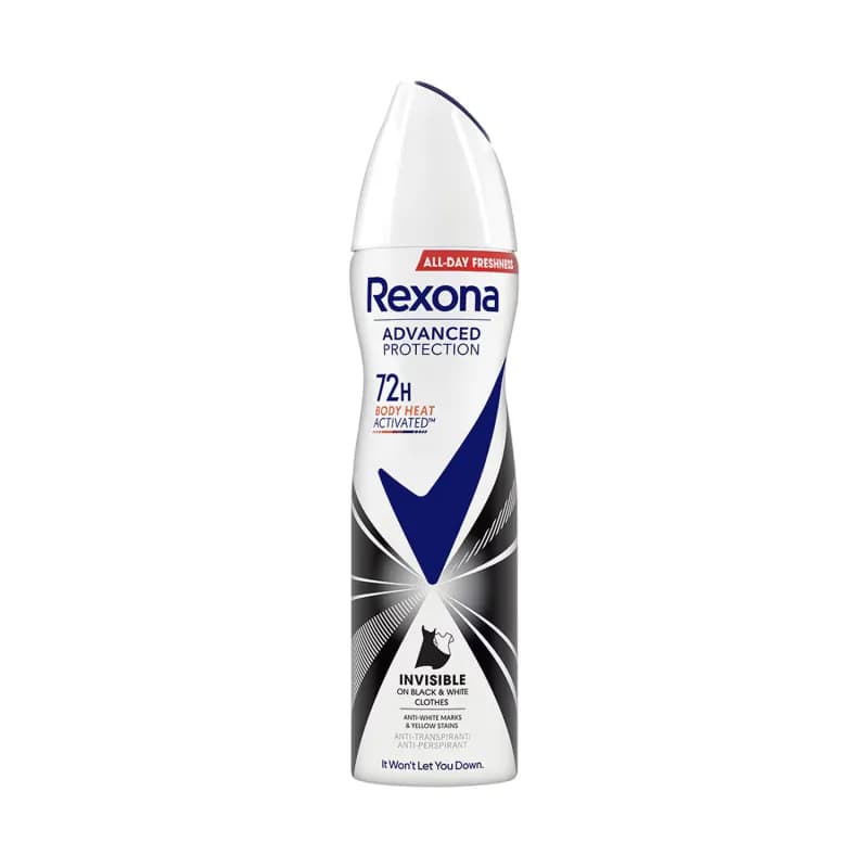 Rexona deodorant spray pentru femei 150ml Advanced Invisible Black & White Clothes