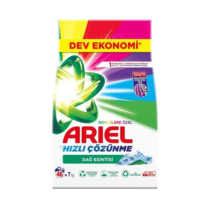 Ariel detergent automat de rufe pudra 7kg, 46 spalari,  Mountain Spring Color
