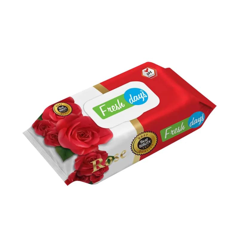 Fresh Days servetele umede cu capac 120 buc Trandafir