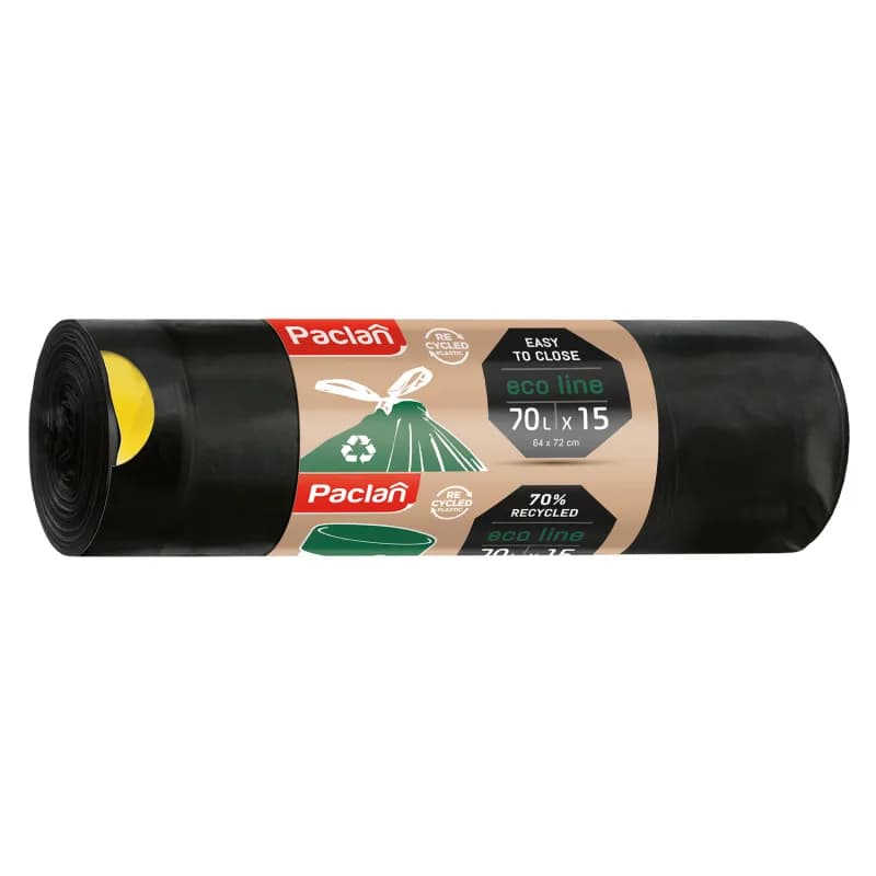 Paclan saci menajeri cu snur 70L 10buc/rola