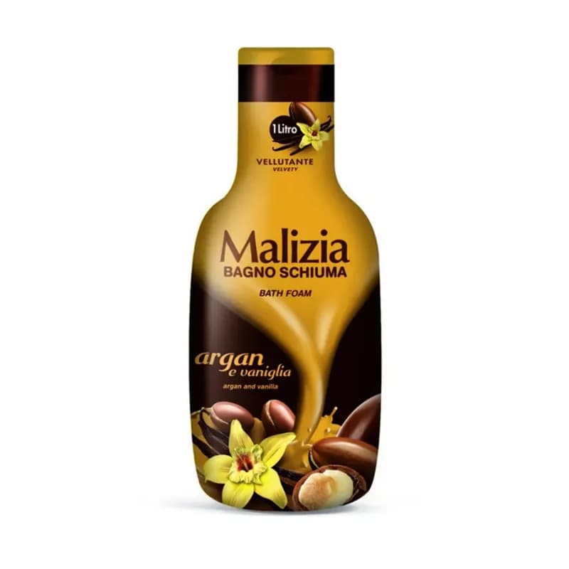Malizia spumant de baie 1000ml Ulei de Argan si Vanilie