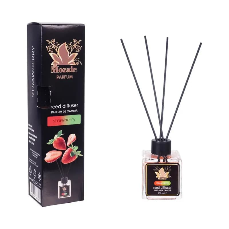 Mozaic odorizant de camera cu bete 100ml, Strawberry (Capsuni)