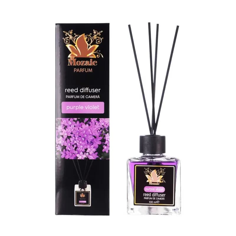 Mozaic odorizant de camera cu bete 100ml, Purple Violet (Violet mov)