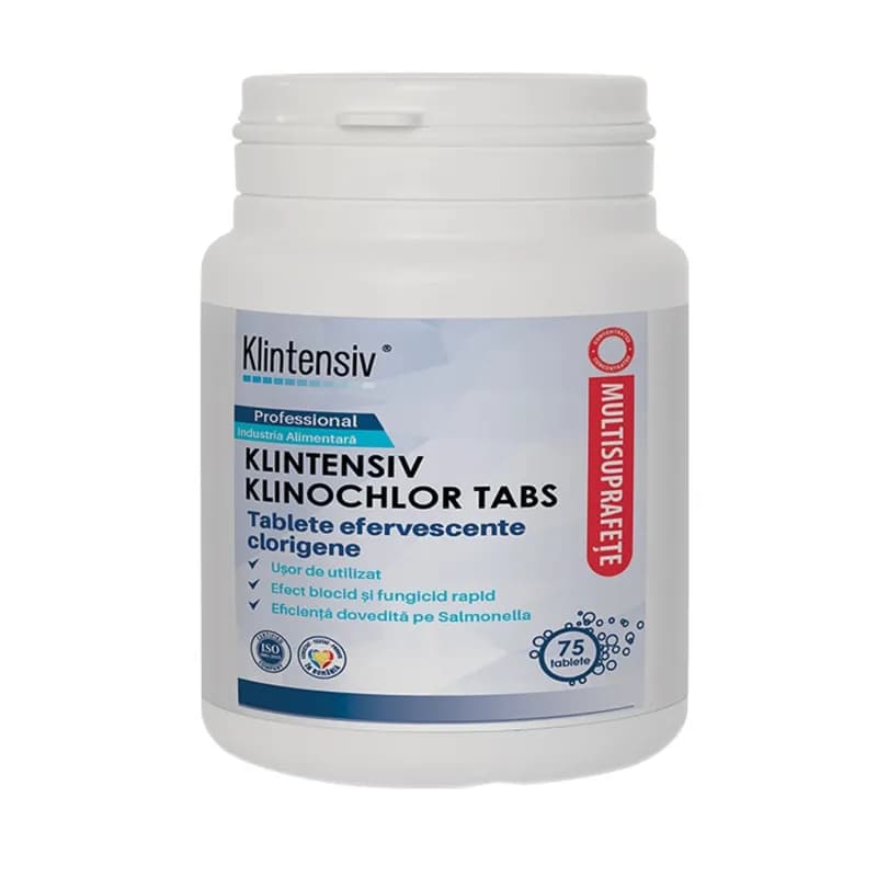 Klintensiv tablete efervescente clorigene KlinoChlor 75 tablete/cutie