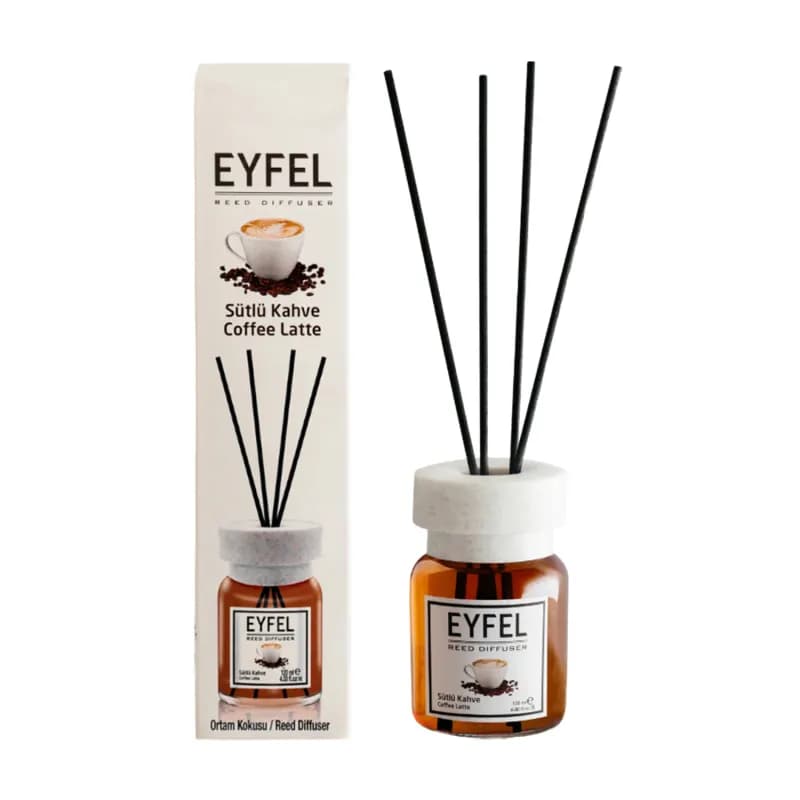 Eyfel odorizant de camera cu bete 120ml, Coffe Latte (Cafea cu lapte)