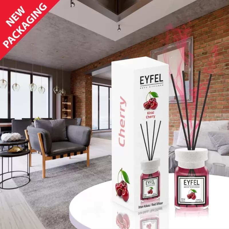 Eyfel odorizant de camera cu bete 120ml, Cherry (Cireasa)
