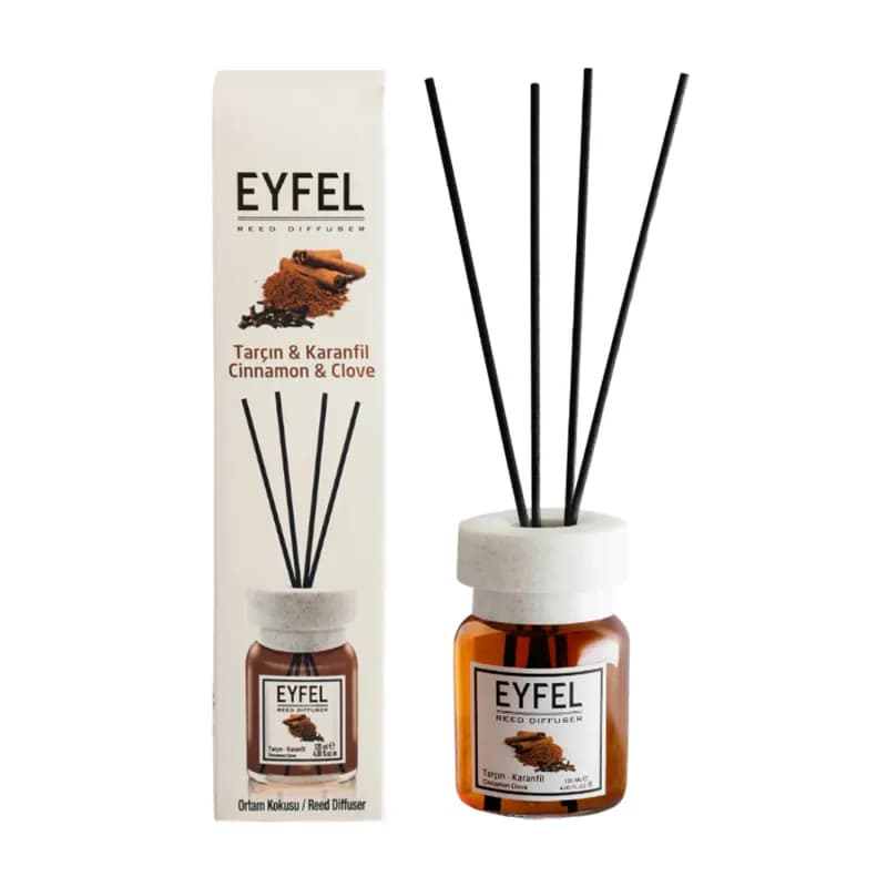 Eyfel odorizant de camera cu bete 120ml, Cinnamon & Clove (Scortisoara si cuisoare)