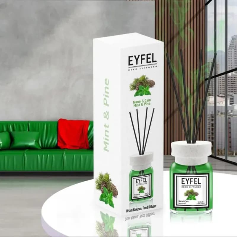 Eyfel odorizant de camera cu bete 120ml, Mint & Pine (Menta si Pin)