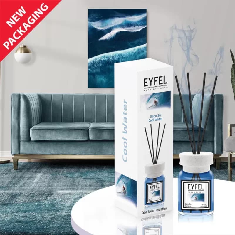 Eyfel odorizant de camera cu bete 120ml, Cool Water (Apa curata)