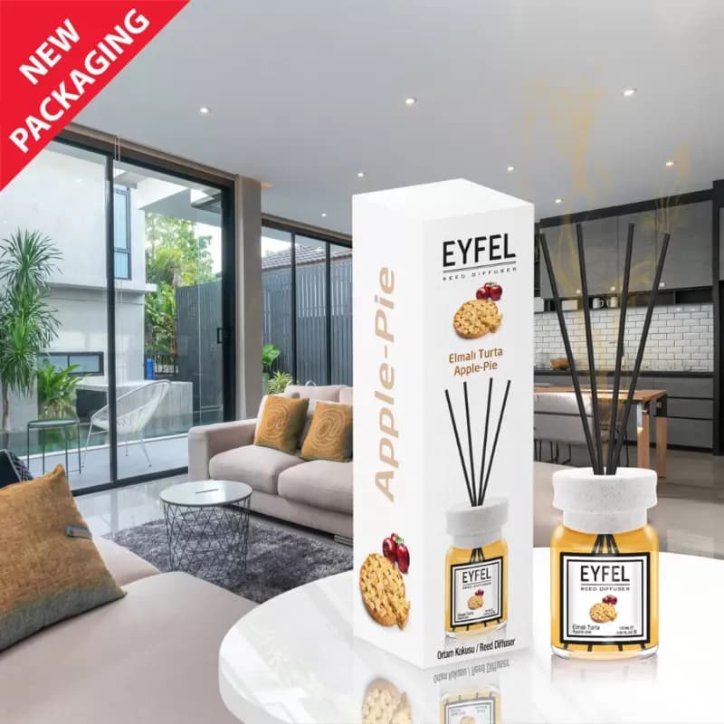 Eyfel odorizant de camera cu bete 120ml, Apple Pie (Placinta cu mere)