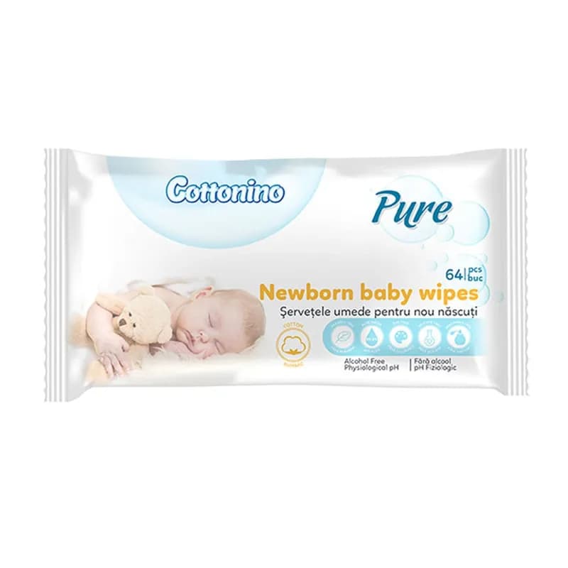 Cottonino servetele umede pentru nou nascuti 64buc Pure