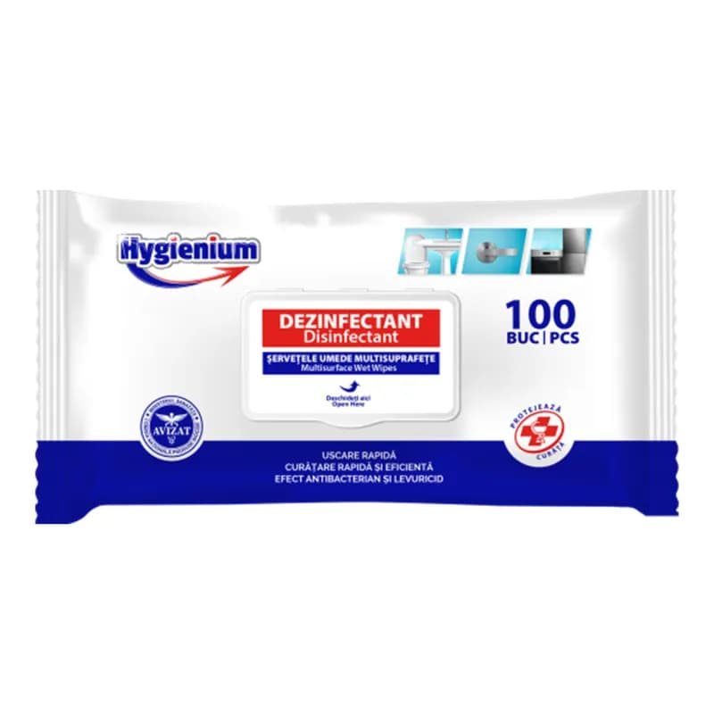 Hygienium servetele umede dezinfectante multisuprafete cu capac 100buc