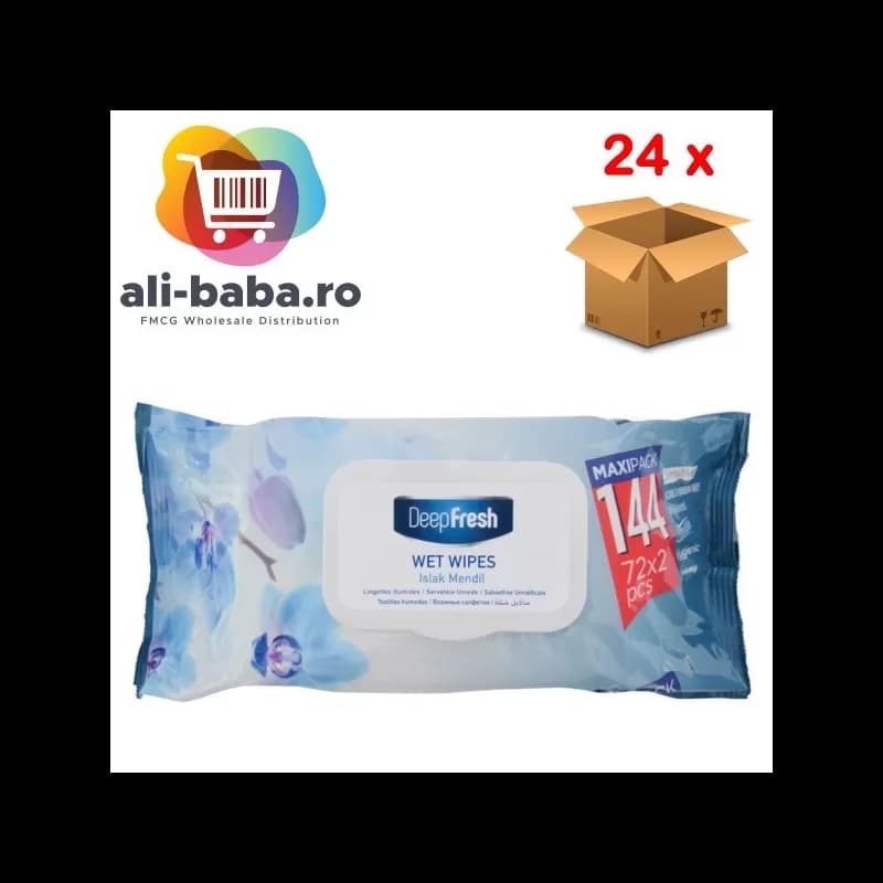 Deep Fresh Jumbo servetele umede cu capac 144 buc