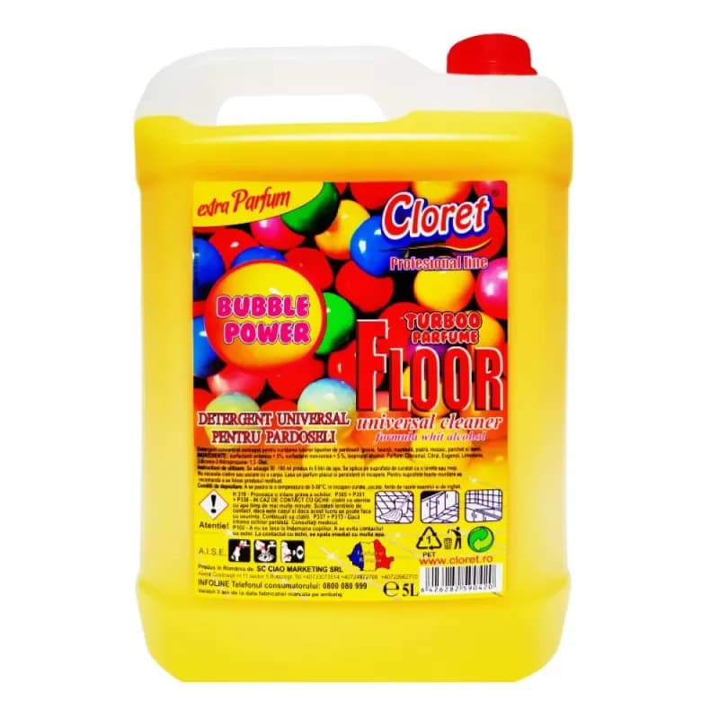 Cloret detergent de pardoseli, universal 5L, Bubble Gum (Guma)