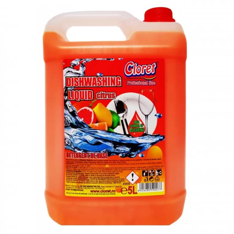 Cloret detergent de vase 5L, Citrus (Citrice)