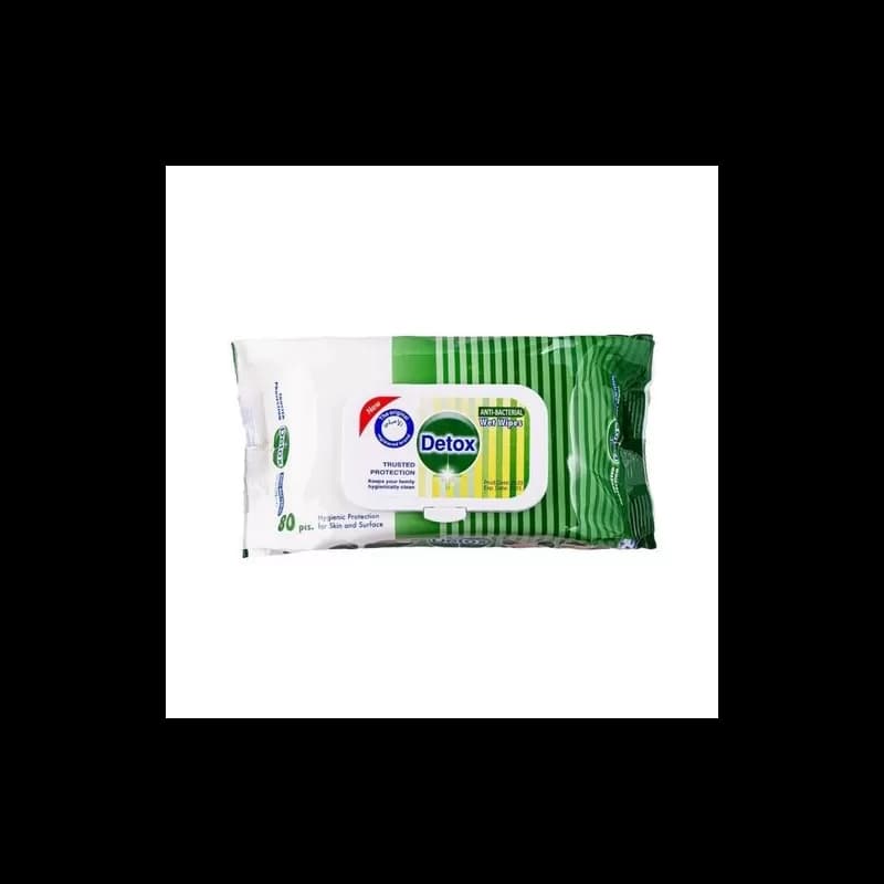 Detox servetele umede antibacteriene cu capac 80 buc/pachet